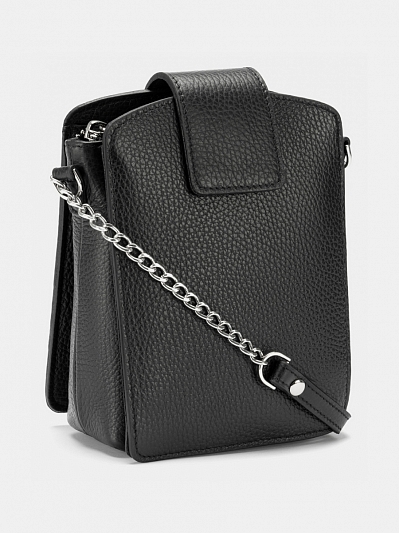 АУГС244900 Сумка женская  нат.кожа 130х180х60 черная