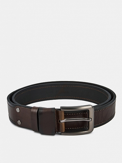 АУГР092300 Ремень мужской натур.кожа, 120-130см,коричневый