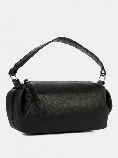 Сумка женская из натуральной кожи, черная, 28*15*9