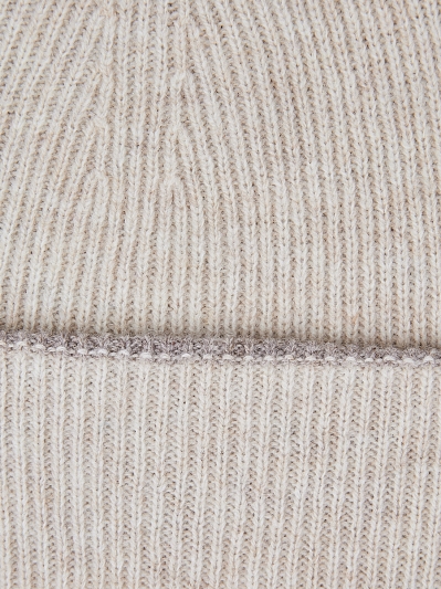  Шапка женская с шерстью, бежевая