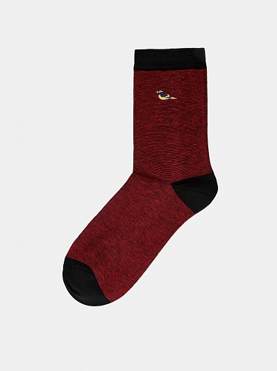 АУОН059800 Носки муж.хлопк.1пар20см р29 с конр.пятк и носк.бордовые