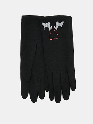 АУГП108900_Н Перчатки женские Ralf Ringer, текстиль,один размер,черные