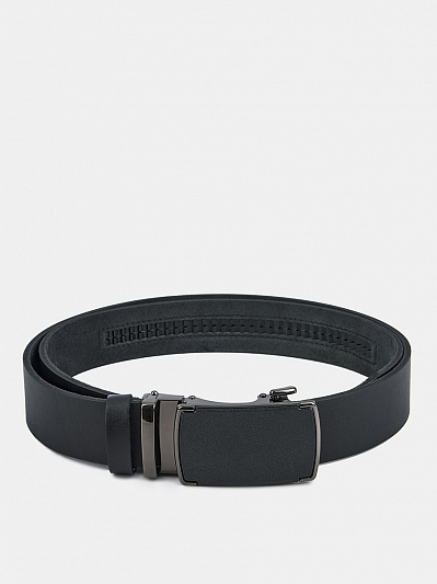 АУГР090900 Ремень мужской натур.кожа, 120-125см,черный