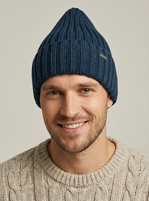АУГЧ095100_Н Шапка мужская Ralf Ringer 50%шерсть,50%акрил,джинсовая