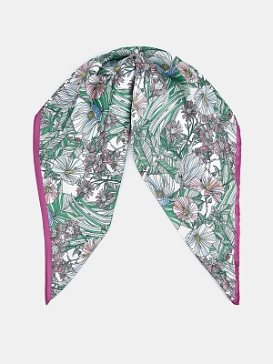 170313P-21939-14/06 Платок женский Ralf Ringer 100%полиэстер,53х53,зелены/роз