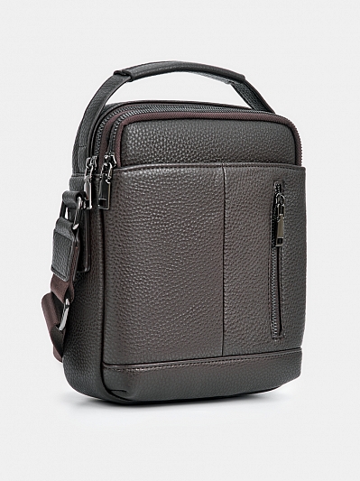 АУГС330400 Сумка мужская экокожа 100% ,200х70х240,коричневая