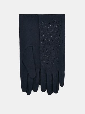 LB-PH-42-RF-navy-M_Н Перчатки жен.трикотаж 80%шерст ь,20% нейлон,р.М темно-синие