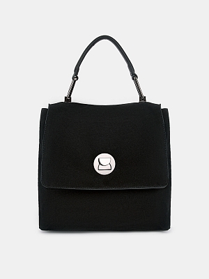 18034/10 Сумка - рюкзак жен.,иск.кожа+з амша BAGGINI черный