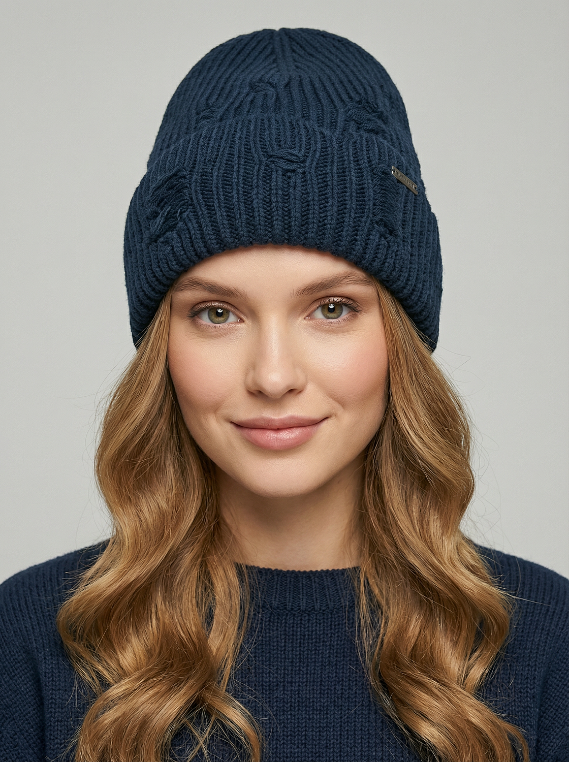 АУГЧ092600_Н Шапка женская Ralf Ringer 50% шерсть,50%акрил,джинсовая