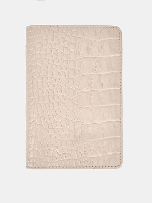 АУГЮ007700 Обложка для паспорта женская натур.кожа,95*137*5,бежевая