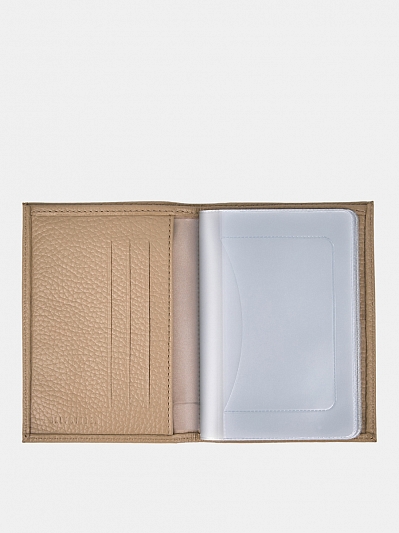 АУГЮ006300 Бумажник водителя женский нату р.кожа,95*127*10,серый