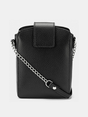 АУГС244900 Сумка женская  нат.кожа 130х180х60 черная