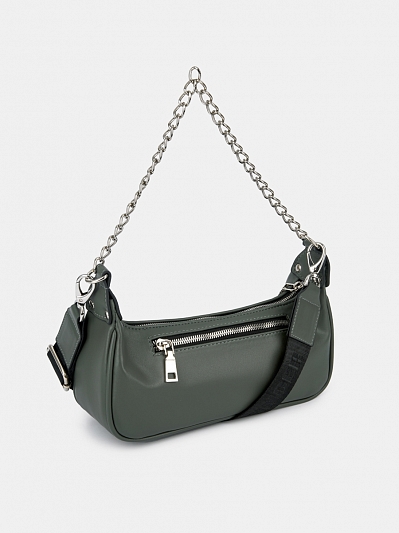 Сумка женская, зеленая, 25х8х11