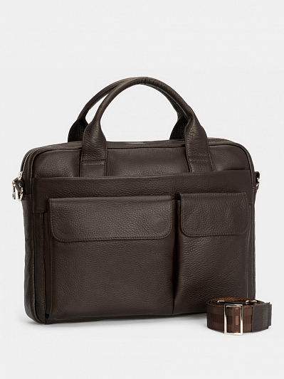 АУГС190000 Сумка мужская нат.кожа 360*270*70 коричневая
