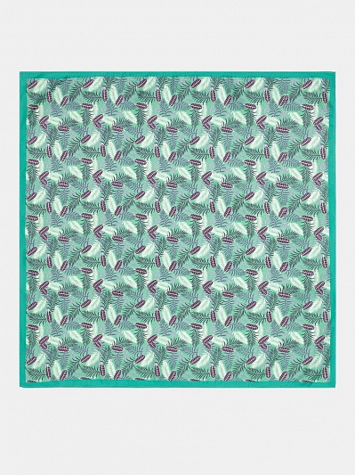 170312P-17493-14_Н Платок женский,100%полиэстер ,55*55, зеленый