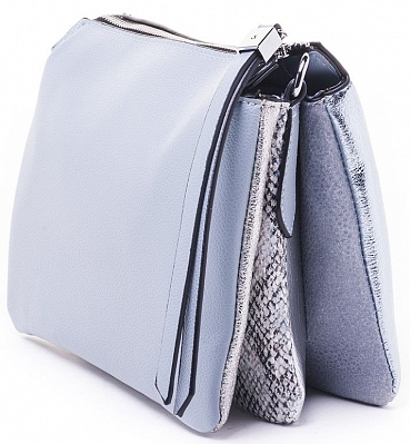 18037-1/19 Сумка жен.,иск.кожа 22*17*50 BAGGINI серо-голубая