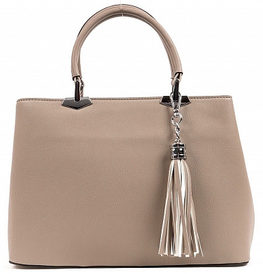 18330/33 Сумка жен.,иск.кожа 33х22х12 BAGGINI темно/бежевая