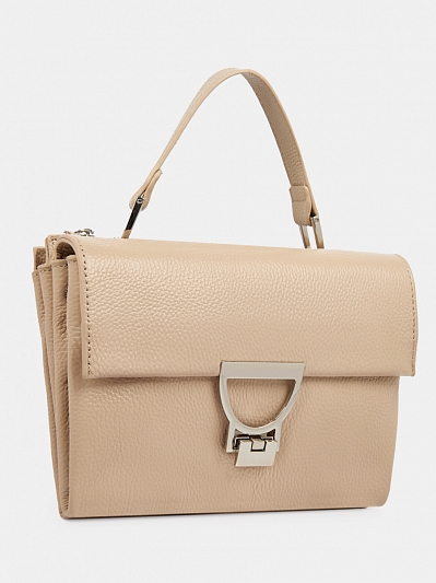 Сумка женская из натуральной кожи, бежевая, 21*6*15