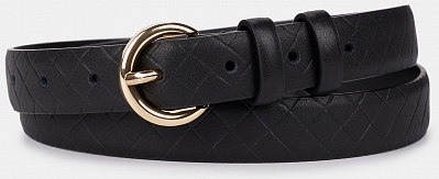 VOLOGDA03-P-01 Ремень женский натур.кожа 1300x25x2,черный