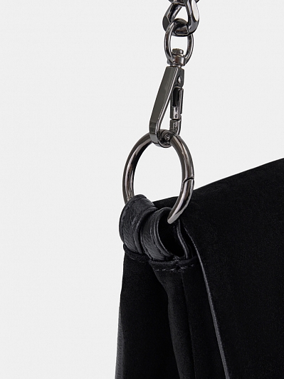 RR-91-358-11-4 Сумка женская,натур.велюр 60%, экокожа 40%,270x90x200,черная