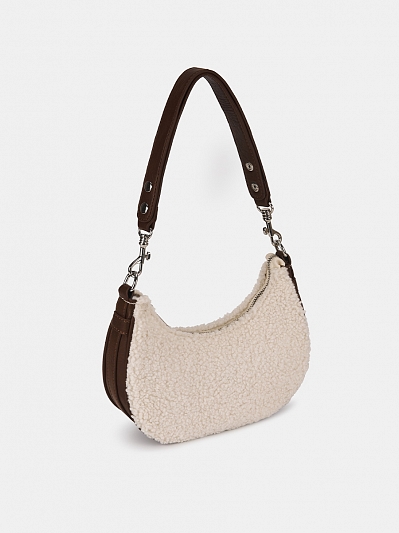 АУГС334500 Сумка женская иск. кожа+иск.ме х,250x70x130,бежево-коричн