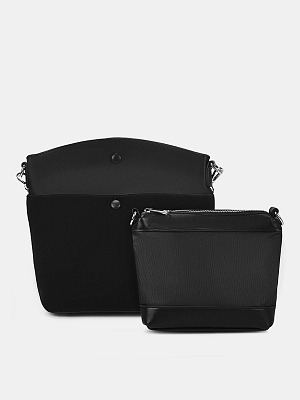 АУГС333800 Сумка женская иск. кож/замша натуральная,270x130x260,черная