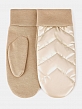 LB-CP-51-RF-gold/cream Рукавицы женские,текстиль/трик отаж,р.M,золотисто-бежевые
