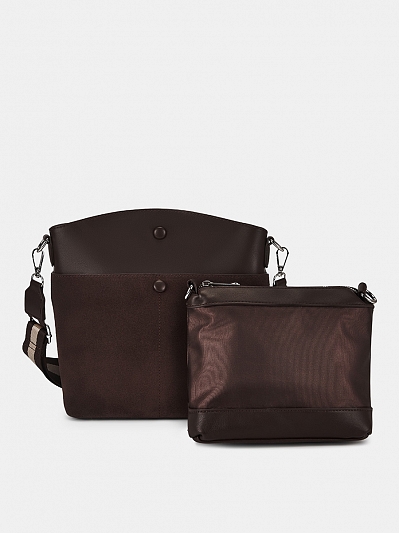 АУГС333900 Сумка женская иск. кожа/замша натур.,270x130x260,серо-коричн