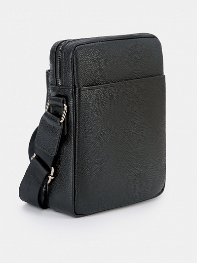 АУГС329900 Сумка мужская натуральная кожа ,200x60x230,черная