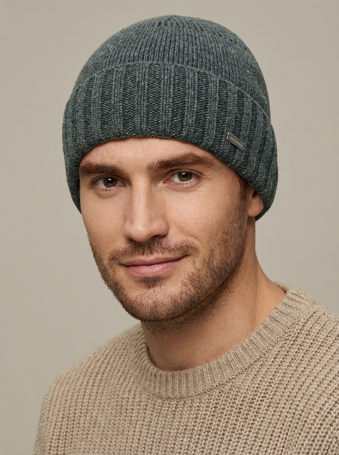 АУГЧ094900_Н Шапка мужская Ralf Ringer 70%шерсть,30%акрил,сер