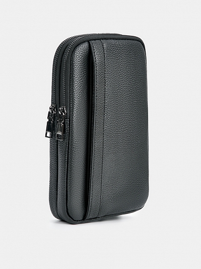 АУГС329700 Сумка мужская натуральная кожа ,160х50х250,черная