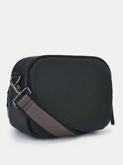 Сумка женская с натуральной замшой, черная, 23*7*16