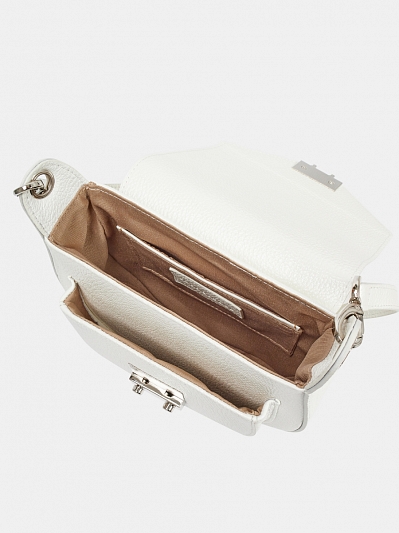 Сумка женская из натуральной кожи, белая, 20*18,5*9,5