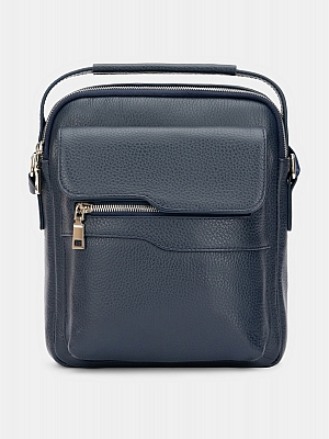 АУГС222700 Сумка мужская 220х255х60 нат.кожа синяя