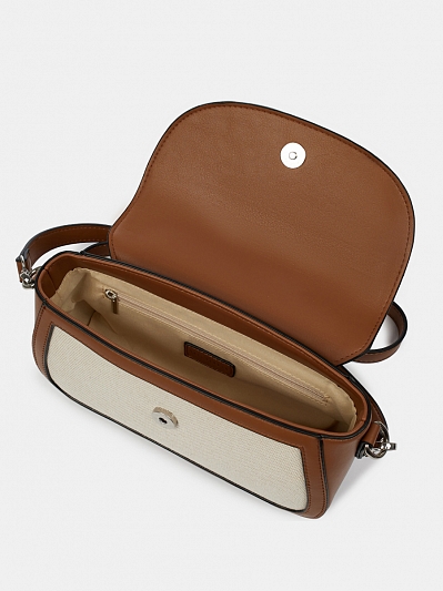 Сумка багет женская, бежевая, 24*7*14