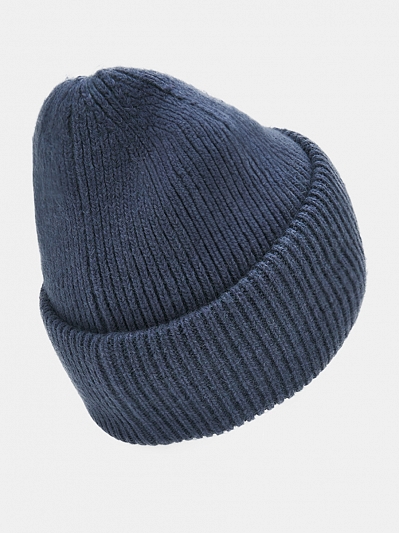 Шапка женская с ангорой, синяя