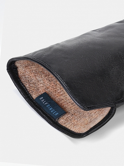 LB-0706-RF-black-9.5_Н Перчатки муж.нат.кожа70%шерсть 30% акрил р.9,5 черные