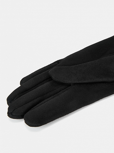 RH32-1_Н Перчатки жен. 100% искусствен ная замша черные