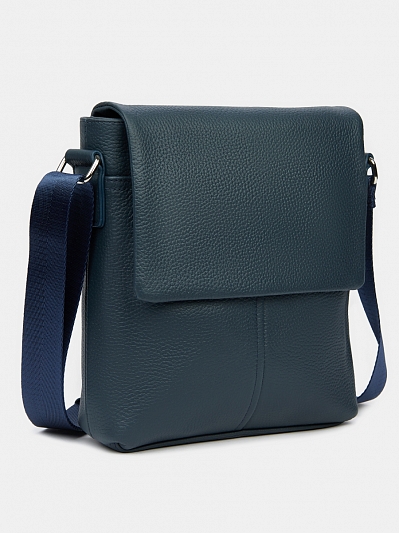 АУГС289500 Сумка мужская,натур. кожа, 270Х230Х45,синяя