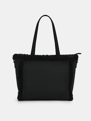 АУГС327600 Сумка женская,иск.кожа/иск мех ,380*130*270,черная