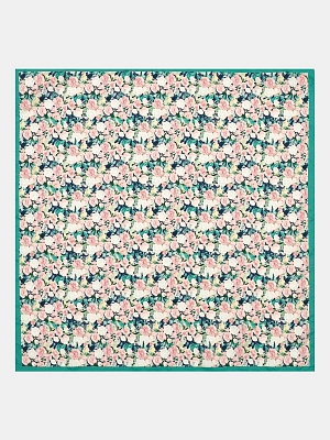 170312P-17494-14_Н Платок женский,100%полиэстер ,55*55, зеленый