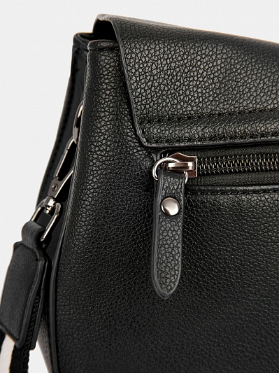 Сумка седло женская, черная, 8x24x19