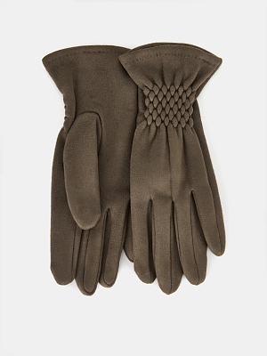 RH22-10_Н Перчатки женские 90%полиэстер, 10%эластан темно-бежевые