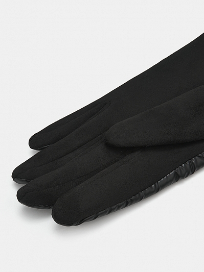 RJF10-1 Перчатки женские RALF RINGER 100%полиэстер,искус,замша,черн