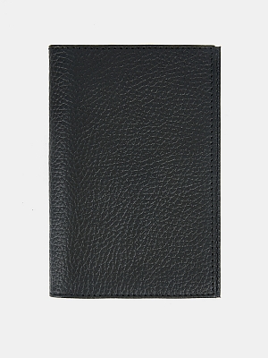 АУГЮ007500 Обложка для паспорта мужская натур.кожа,95*137*2,черная