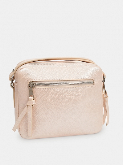 Сумка женская из натуральной кожи, розовая, 21*18*7 