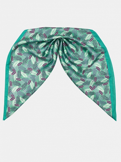 170312P-17493-14_Н Платок женский,100%полиэстер ,55*55, зеленый