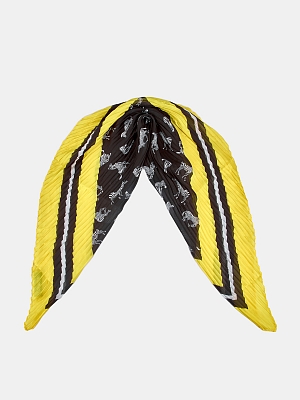 LBL34-058-17 Платок женский,50%шелк,50%вис коза, 80х80см,желтый