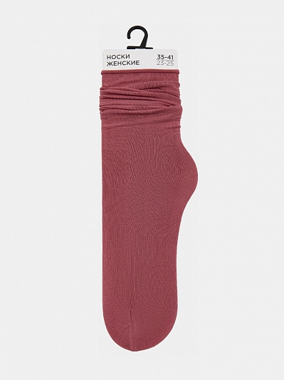 АУОН067600 Носки женские,высокие со сборк ой р.23-25 винные