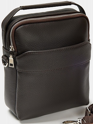 АУГС225200 Сумка мужская 190х230х60 нат.кожа темно-коричневая